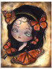 Monarcha by Abril Andrade Fine Art Print Big Eye Character Monarch Butterfly