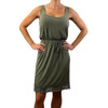 Olive stonewashed super soft tank dress with lace bottom.