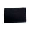 American flag screened on black leather trifold wallet backside.