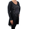 Vocal long sleeved tunic shirt with skull & roses.