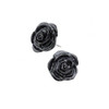 Alchemy Gothic Black Rose Stud Earrings Pewter Jewelry E339