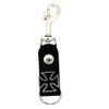 Black leather key chain with iron cross