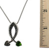 Marcasite pendant with green CZ heart.