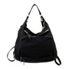 Black faux leather purse backpack.
