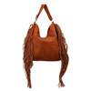 Rust brown fringe shoulder bag.