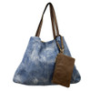 Blue stonewashed tote bag.