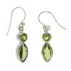 Sterling silver Peridot dangle earrings.