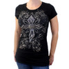 Black short sleeve cross shirt.