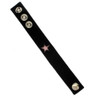 1" Wide Plain Black Genuine Leather Cuff Bracelet Wristband w/ Pink Star