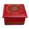 Red hand painted trinket box.