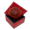 Red hand painted trinket box.