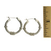 Sterling Silver Herringbone Bali Design Hoop Earrings