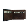 Brown and Black Men's Bi-Fold Genuine Leather Wallet Billfold