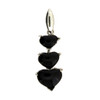 3 Hearts Black Onyx Sterling Silver Pendant