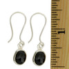 Oval Black Onyx Sterling Silver Dangle Earrings