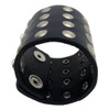 9 inch  Black Leather Wide Cuff Unisex Studs Bracelet Wristband Rock Punk Gothic