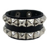 Black pyramid studded leather cuff bracelet.