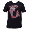 Shark by Adi Men's Black Tattoo Tee Shirt Tattooed Ocean Predator