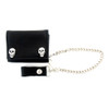Leather Wallet with Skull Studs