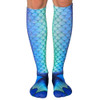 Men's or Women's Knee High Socks Mermaid Tail Blue