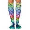 Unisex Men's or Women's Knee High Socks Mermaid Tail Rainbow