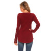 Burgundy Women's Thermal Mineral Washed Long Sleeve Shirt with Crochet Lace Detail