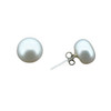 White pearl stud earrings. 