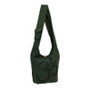 Large OM Design Olive Green Cotton Sling Bag Purse