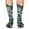 Unisex Men's or Women's Crew Socks Army Strong Camouflage Green