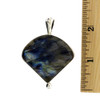 Handmade sterling silver Labradorite pendant with ruler.