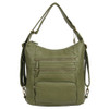 The Lisa Convertible Backpack Crossbody Purse Army Green