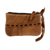 Small Soft Tan Leather Wristlet or Clutch Purse