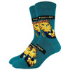 Men's Crew Socks Rosie the Riveter Kitty Cats Teal Green