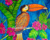 Toucan Jan by Janet Edziak Canvas Giclee Art Print Tropical Bird