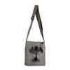 Small Gray Cotton Bag Purse with Tree of Life Design