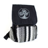 Black Cotton Tree of Life Backpack with Tribal Woven Design