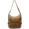 The Lisa Convertible Backpack Crossbody Purse Light Brown
