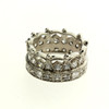 Cubic Zirconia Crown Sterling Silver Ring