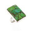 Rectangle Green Turquoise Ring Sterling Silver