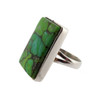 Rectangle Green Turquoise Ring Sterling Silver