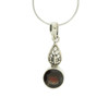 Faceted red Garnet pendant on a chain. 