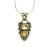 Two Faceted Stone Oval Citrine Sterling Silver Pendant