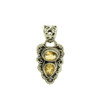 Two Faceted Stone Oval Citrine Sterling Silver Pendant