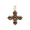 Faceted Five Round Red Garnet Pendant Sterling Silver Jewelry