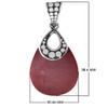 Sterling Silver Pear Shaped Pendant with Red Coral