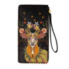 Colorful Floral Deer Design Wristlet Wallet Bag