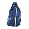 Jean Backpack Sack with Drawstring  Blue Denim