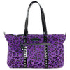 Sourpuss Purse Leda Purple Leopard Stud Crossbody Shoulder Travel Bag