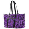 Sourpuss Purse Leda Purple Leopard Stud Crossbody Shoulder Travel Bag