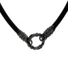 Bico Black Leather Choker Necklace close up view